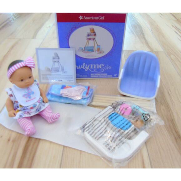 NEW American Girl Little Bitty Baby DOLL + HIGHCHAIR Diaper Clothes & Care Set - Picture 4 of 15